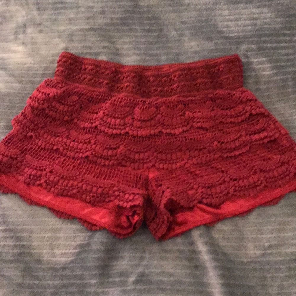 Burgundy bohemian shorts